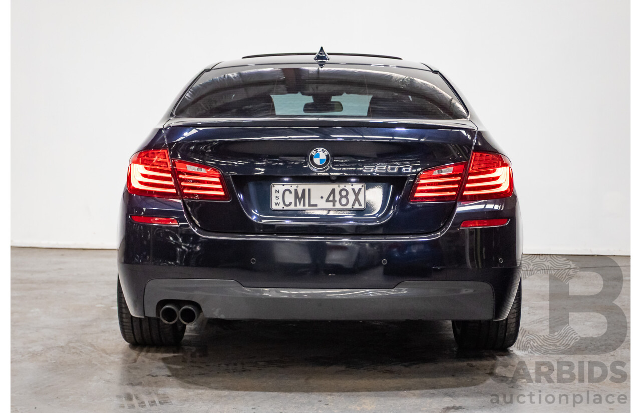 11/2015 BMW 520d M-sport F10 MY15 4D Sedan Carbon Black Turbo Diesel 2.0L