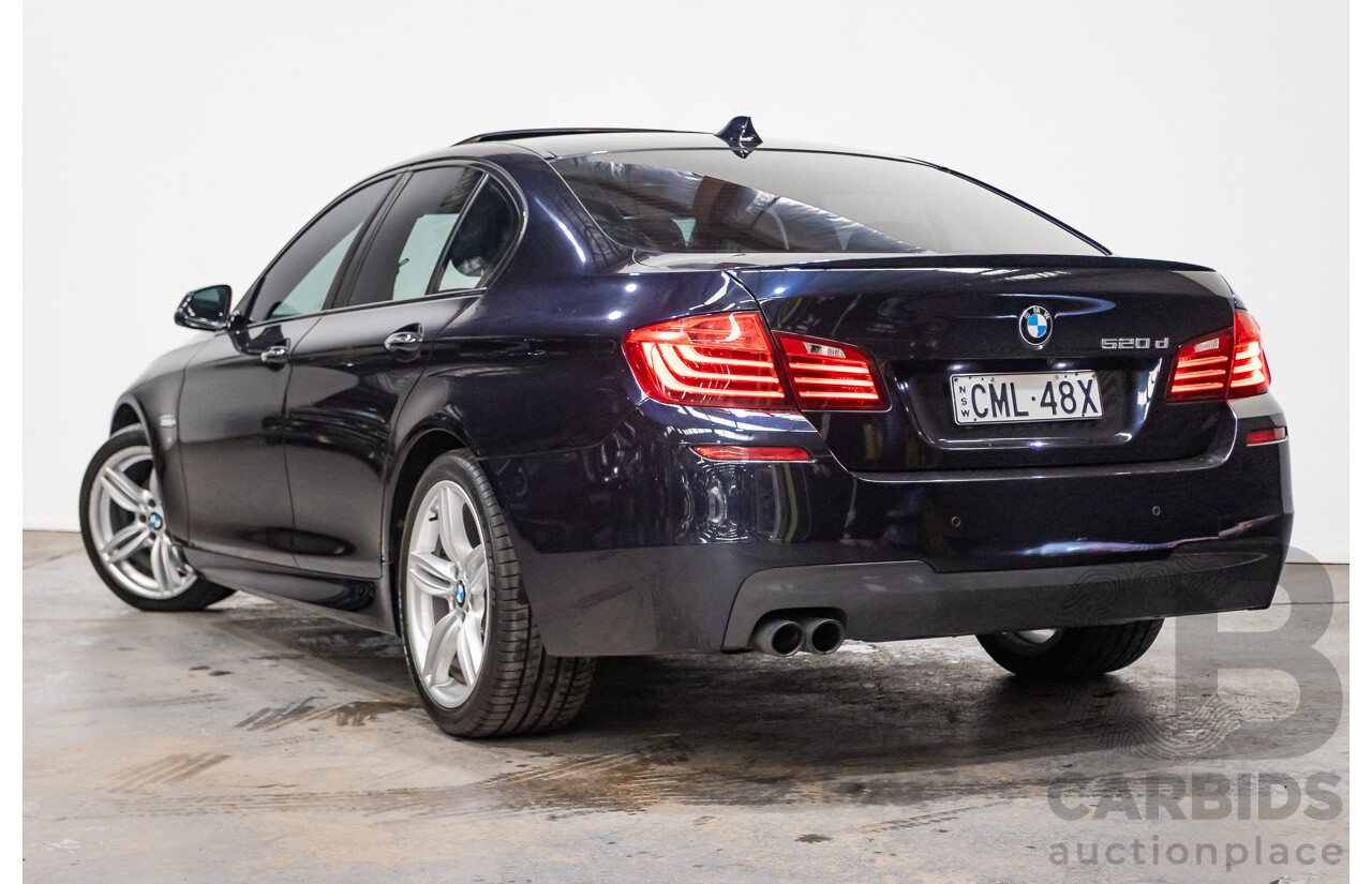 11/2015 BMW 520d M-sport F10 MY15 4D Sedan Carbon Black Turbo Diesel 2.0L