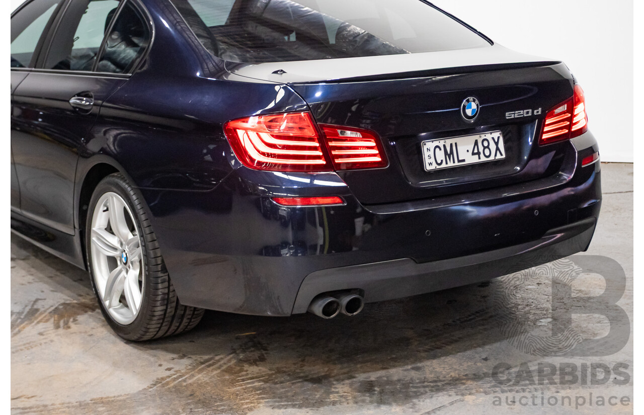 11/2015 BMW 520d M-sport F10 MY15 4D Sedan Carbon Black Turbo Diesel 2.0L