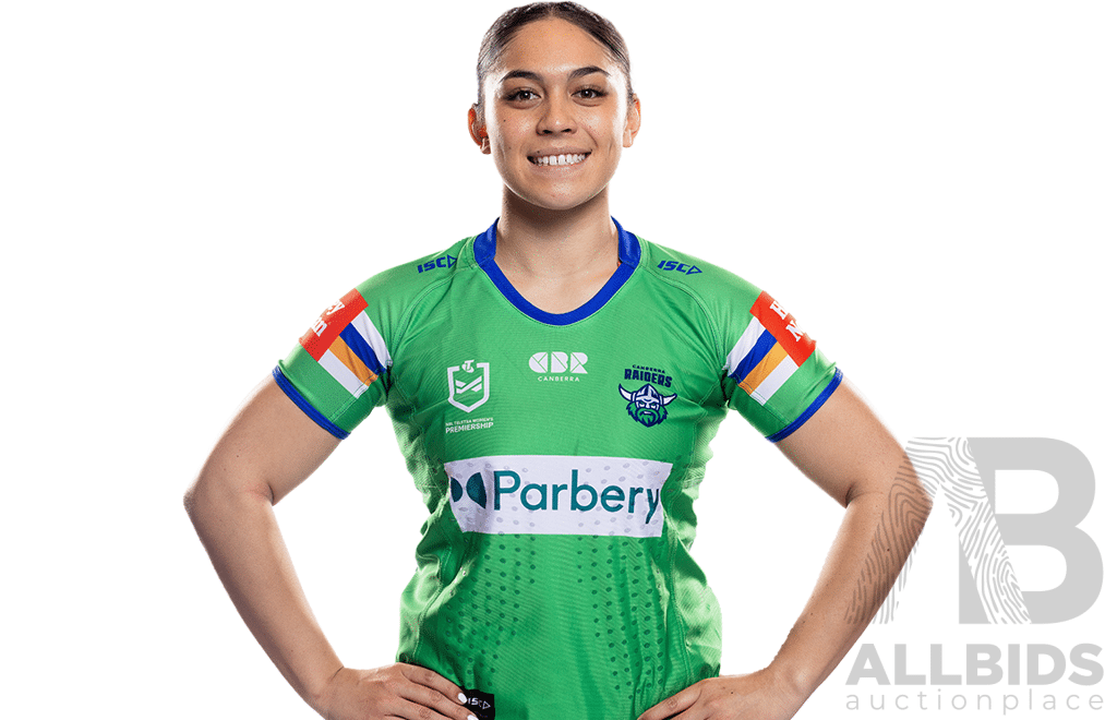 15. Tatiana Finau - Match Worn and Signed Canberra Raiders NRLW 2025 Indigenous Jersey - Proceeds towards Sisters in Spirit Aboriginal Corporation