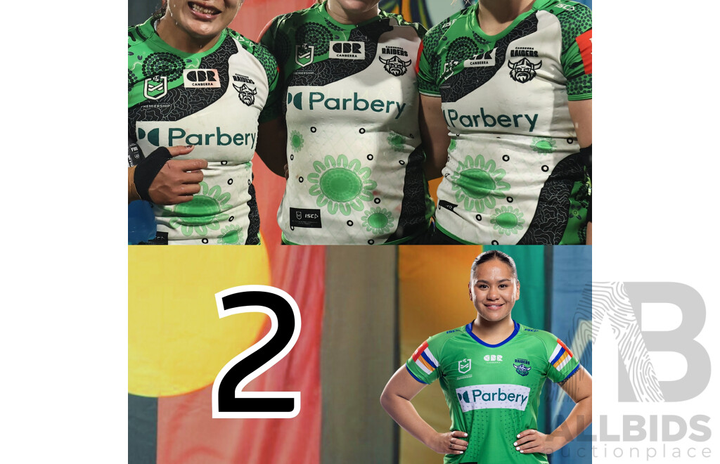 2. Mackenzie Wiki - Match Worn and Signed Canberra Raiders NRLW 2025 Indigenous Jersey - Proceeds towards Sisters in Spirit Aboriginal Corporation
