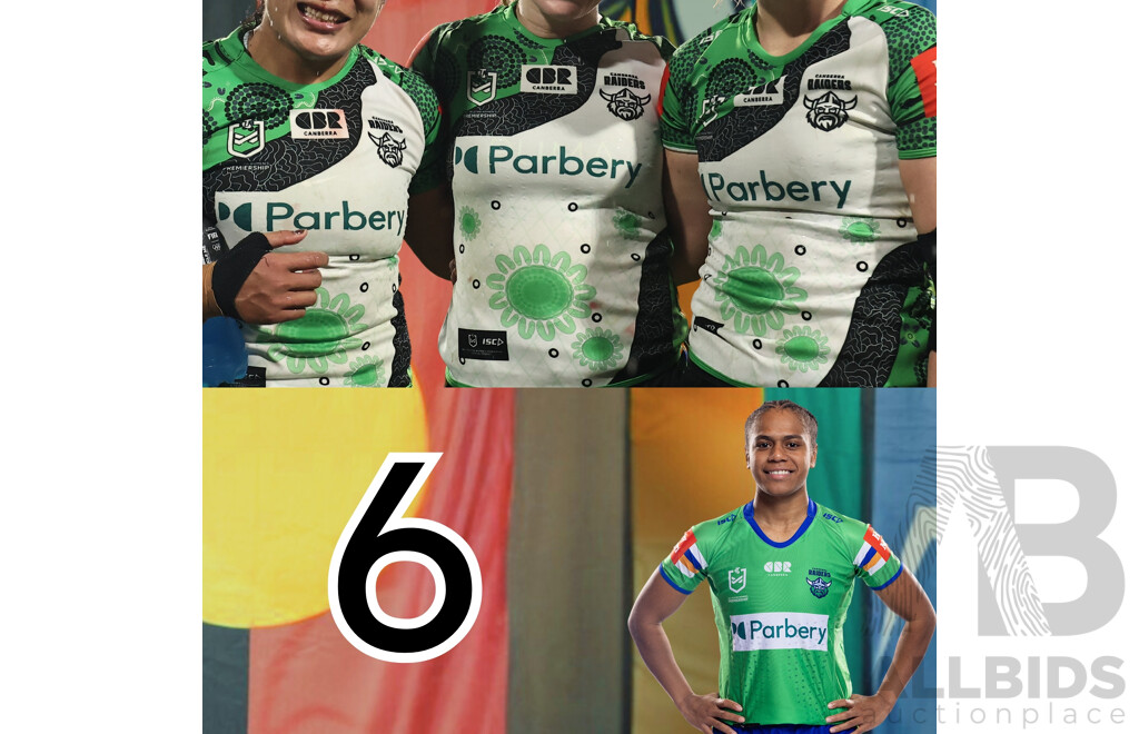 6. Sereana Naitokatoka - Match Worn and Signed Canberra Raiders NRLW 2025 Indigenous Jersey - Proceeds towards Sisters in Spirit Aboriginal Corporation