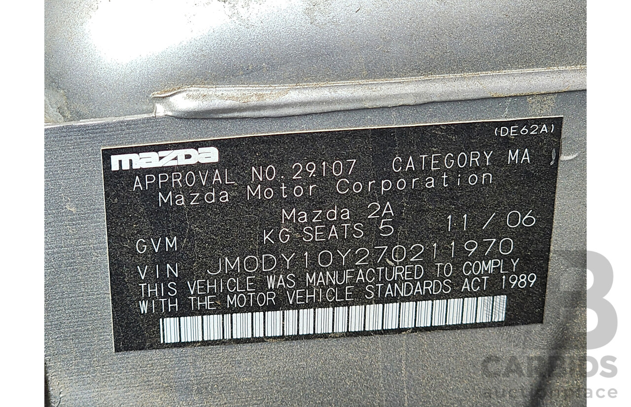 11/2006 Mazda Mazda2 NEO DY MY05 UPGRADE 5d Hatchback Silver 1.5L