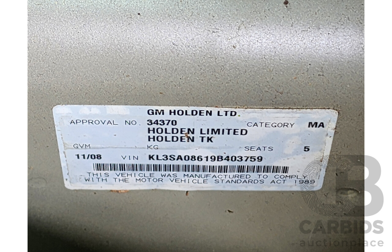 11/2008 Holden Barina  TK MY09 3d Hatchback Grey 1.6L