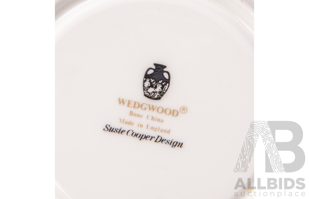 Wedgwood Five Duos in Suzie Cooper Designed Black Keystone Along with Set Six Royal Worcester Ramekins and Two Appetizer Dishes