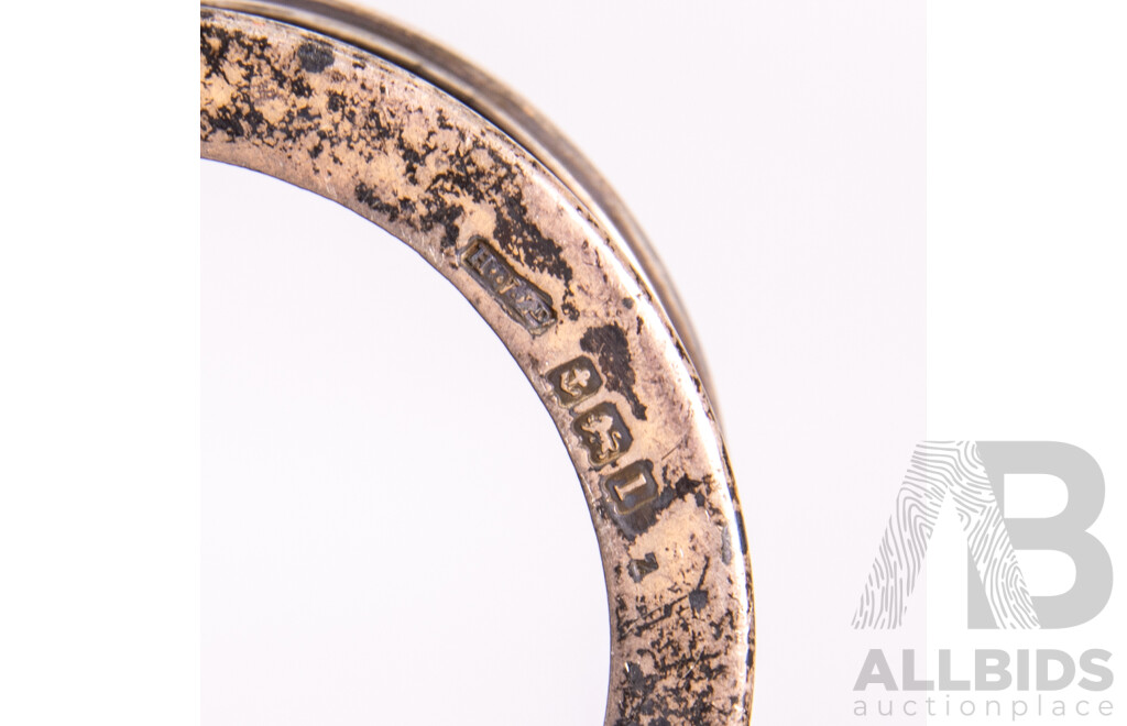 Collection Sterling Silver Comprising Bud Vase, Birmingham 1942, Pair Candle Holders, London 1975 & Cup Holder Birmingham 1910