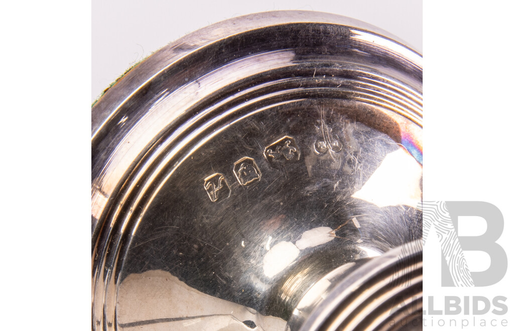 Collection Sterling Silver Comprising Bud Vase, Birmingham 1942, Pair Candle Holders, London 1975 & Cup Holder Birmingham 1910
