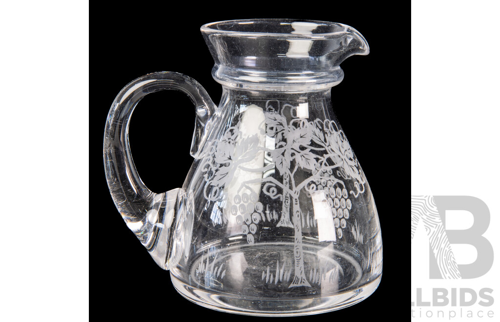 Collection Vintage Stuart Crystal Comprising Serving Bowl, Jug, Set Five Footed Coupes and One Other Coupe