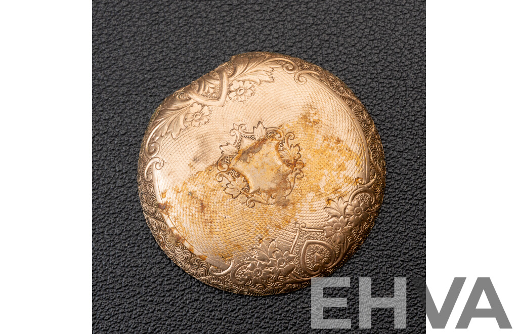 15ct Scrap Gold Pocket Watch Casing with Cartouche, 35mm, 3.39 Grams