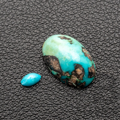 Turquoise Firoza Persian Natural Unset Oval Cabochons, (2) 5.85ct