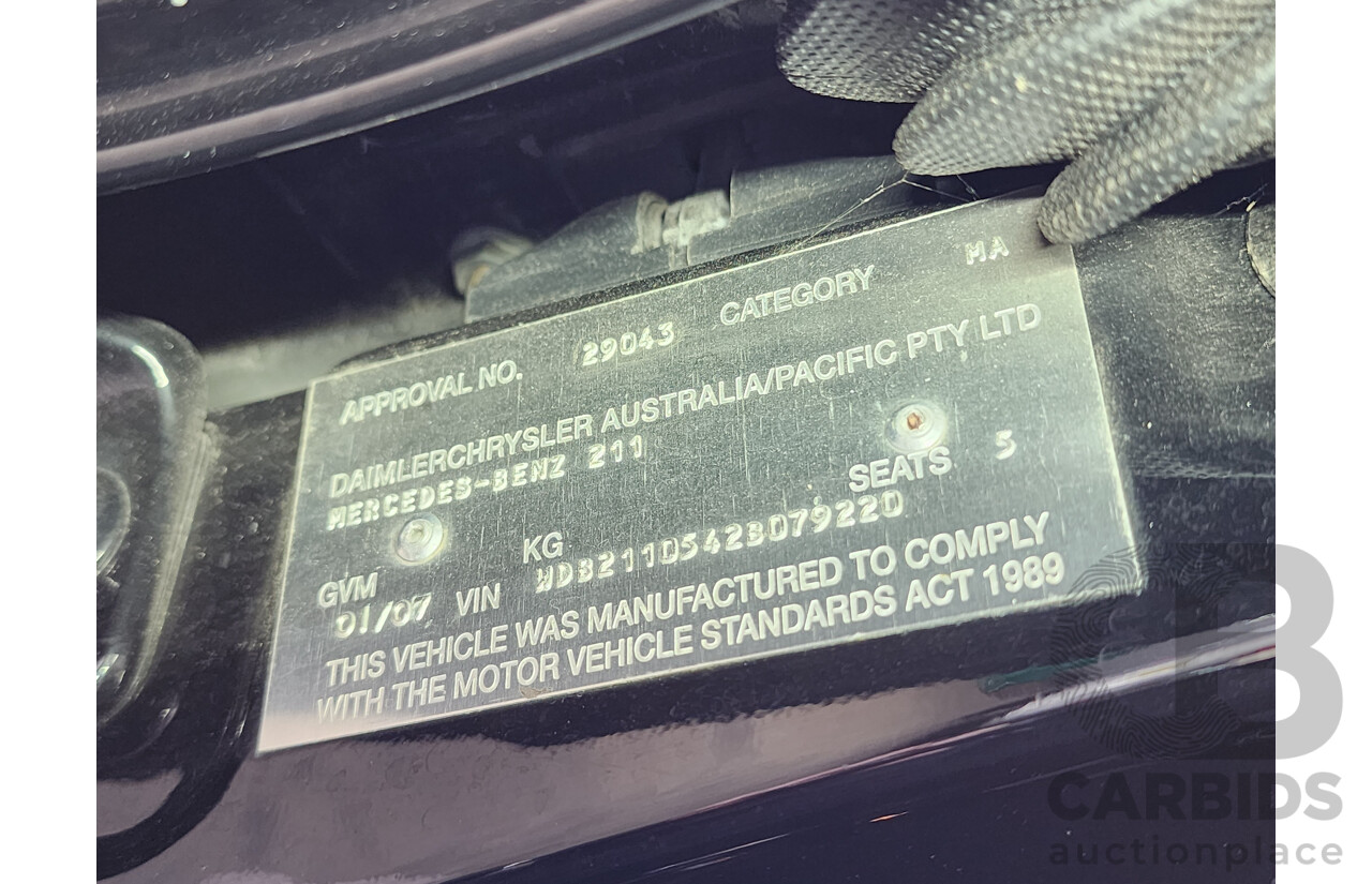 1/2007 Mercedes-Benz E280 Avantgarde 211 MY07 UPGRADE 4d Sedan Black 3.0L