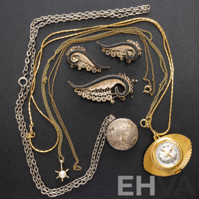 Sterling Silver Vintage Round Locket, Sonia 21 Jewel Vintage Watch Pendant & Other Vintage Jewellery