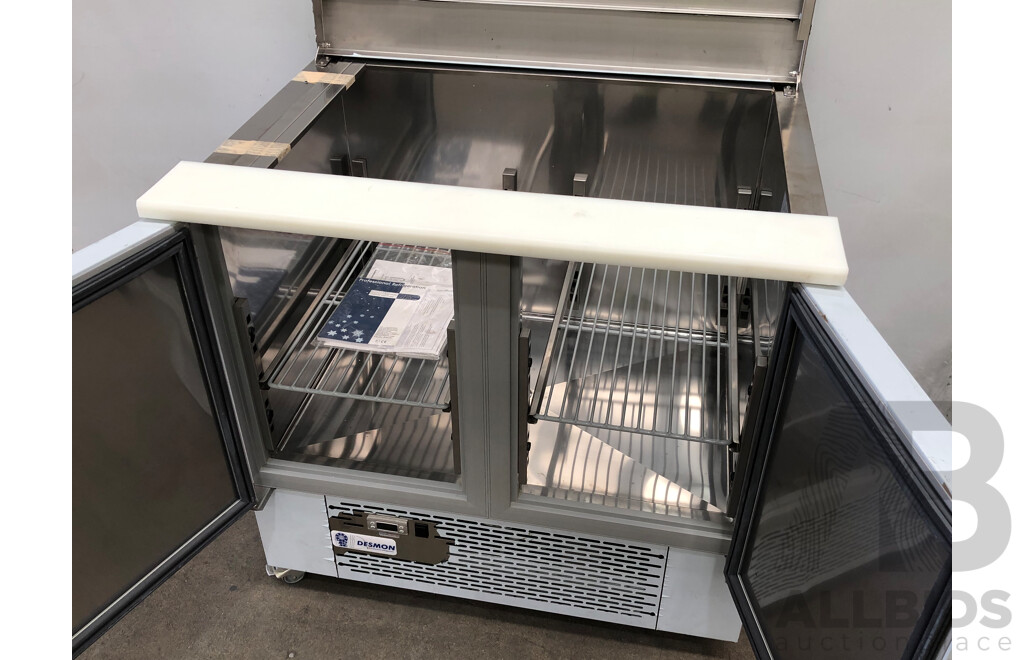 Desmon 260 Litre Two Door Stainless Steel Refrigerated Food Preparation Unit - Brand New - ORP $4400.00