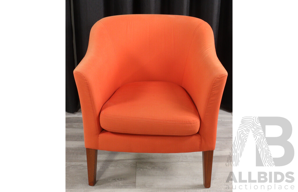 Pair of Modern Fabric Tub Chairs