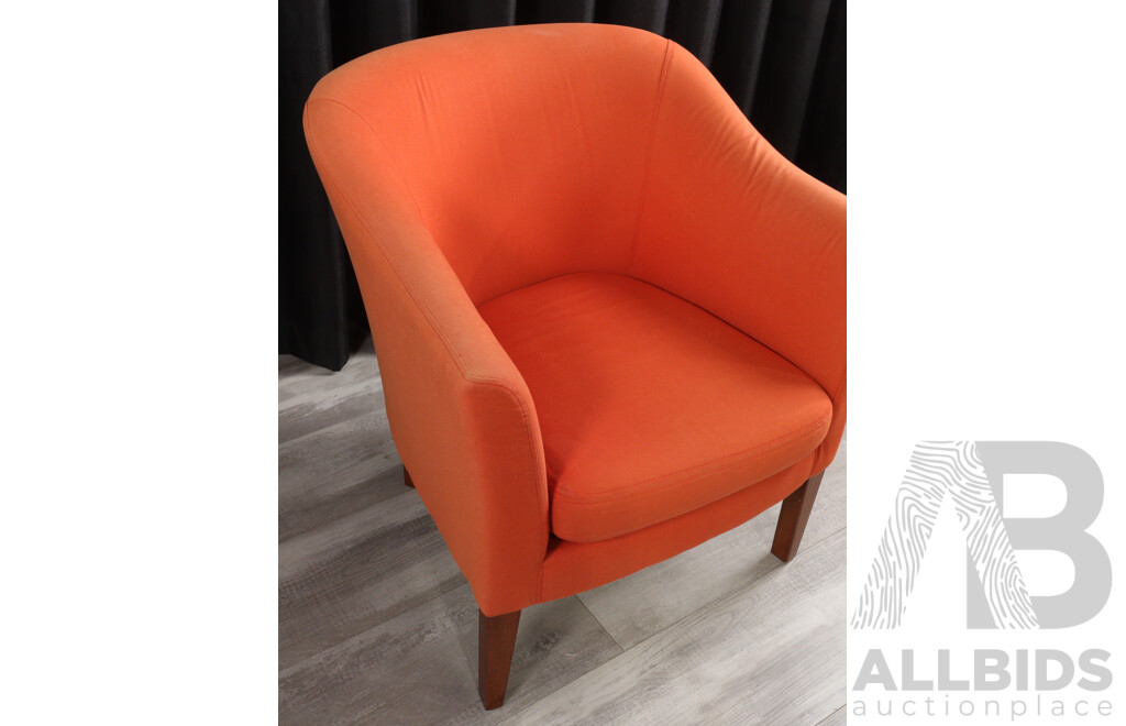 Pair of Modern Fabric Tub Chairs
