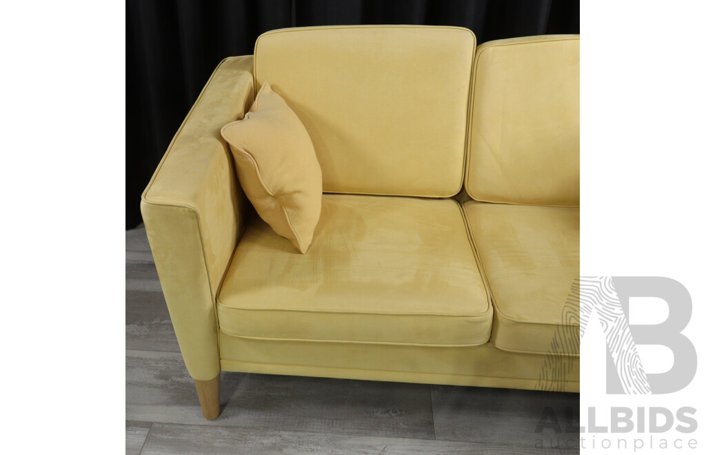 Danish Three Piece Lounge Suite with Suede Upholstery
