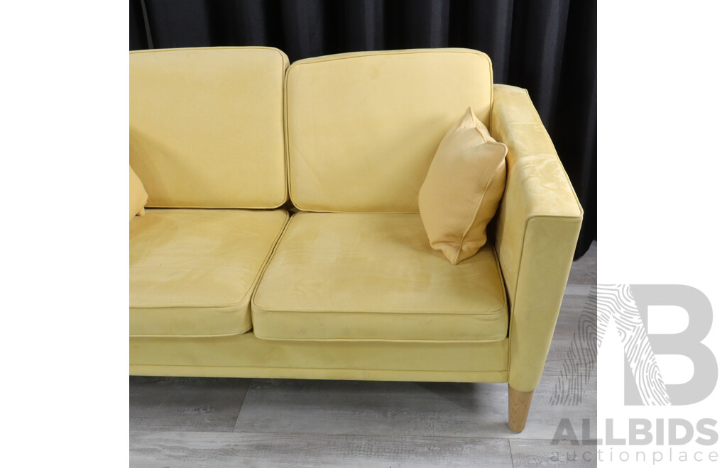 Danish Three Piece Lounge Suite with Suede Upholstery