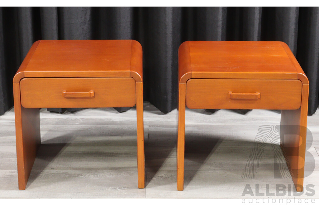 Pair of Modern Timber Single Drawer Bedsides by Hans Wegner for Getama