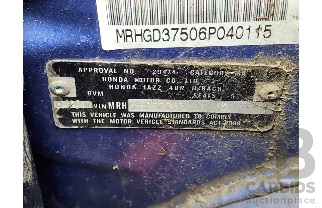 4/2006 Honda Jazz VTi UPGRADE 5d Hatchback Blue 1.5L