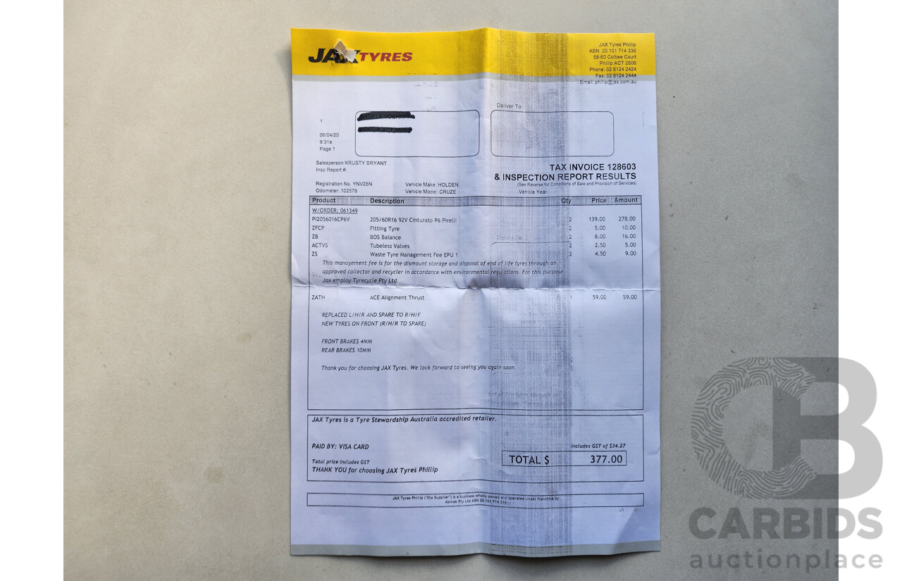 3/2012 Holden Cruze CD JH MY12 5d Hatchback Turquoise 1.4L
