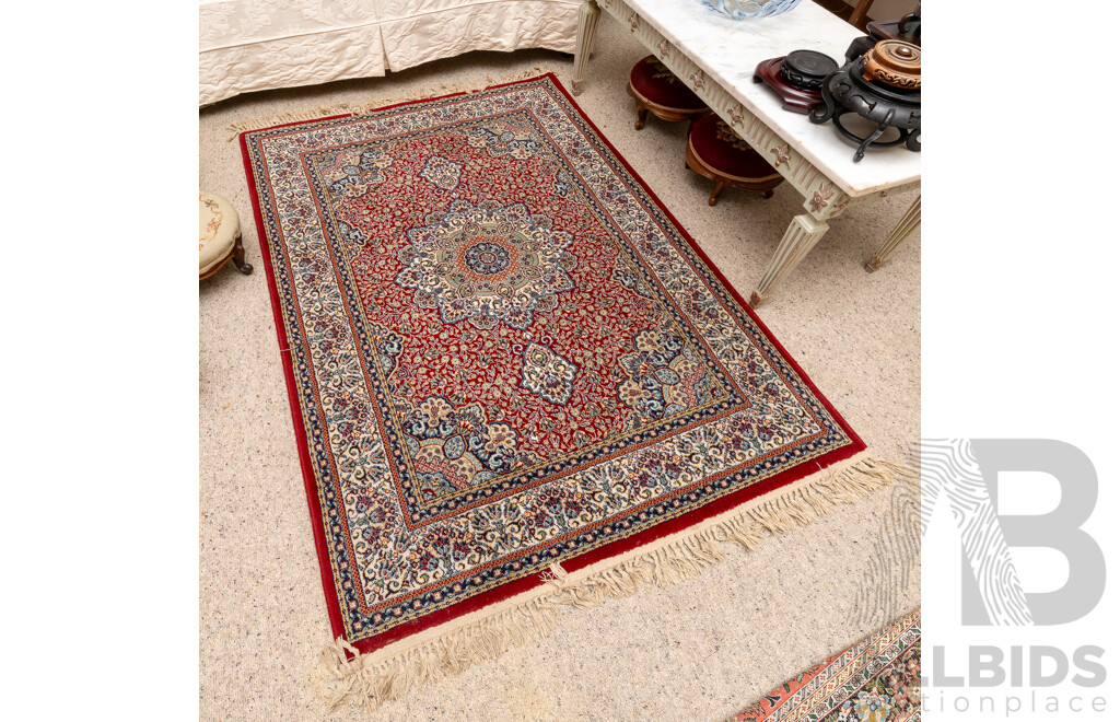 Turkish Machine Made Wool Rug by Super Kashan in Persian Style Design