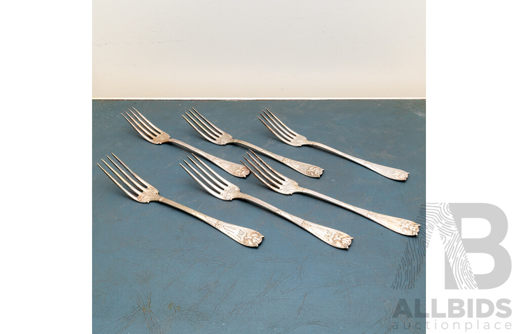 Fantastic American Sterling Silver Gorham Mains Forks with Bat Design to Finial