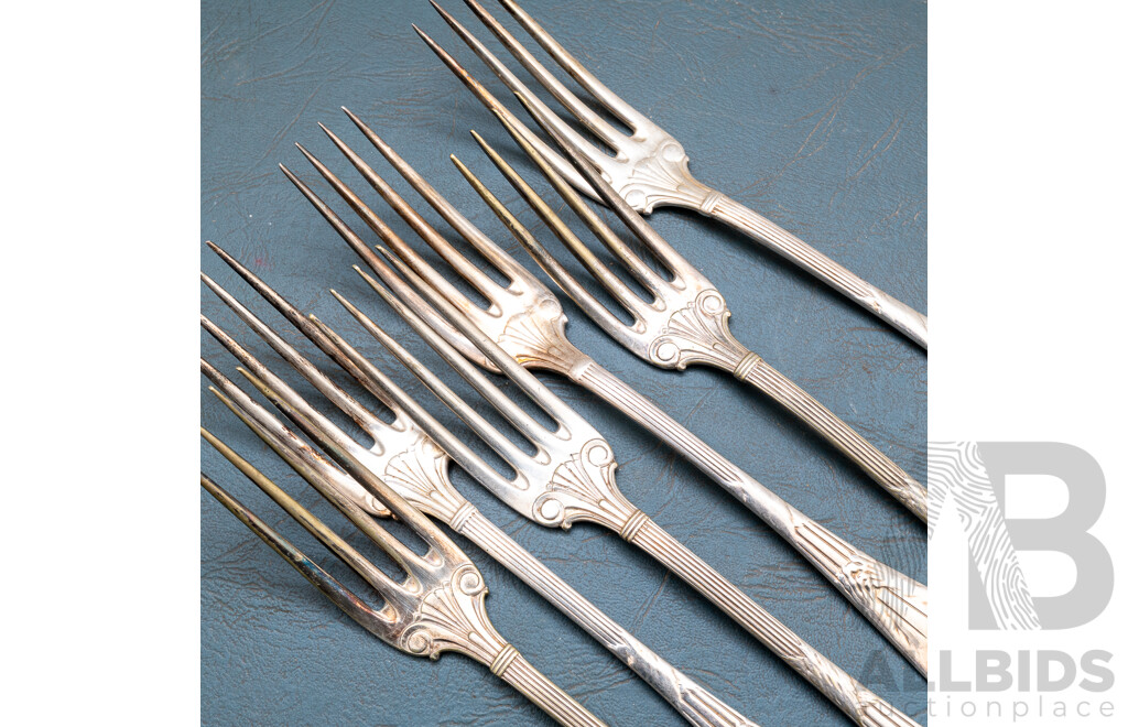 Fantastic American Sterling Silver Gorham Mains Forks with Bat Design to Finial