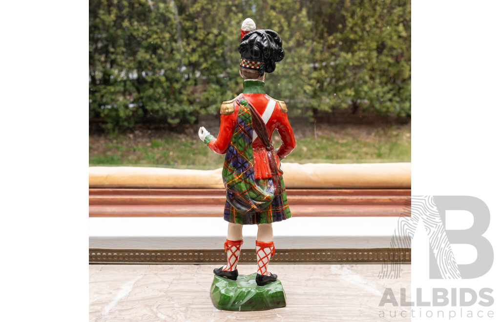 Antique German Sitzendorf Porcelain 79th Cameron Highlanders Figure
