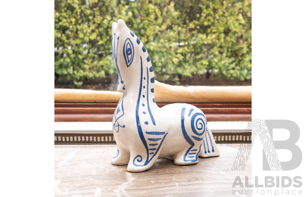 Mid Century Australian Studio Pottery Horse Figure by Gus McLaren & Reg Preston for Regus