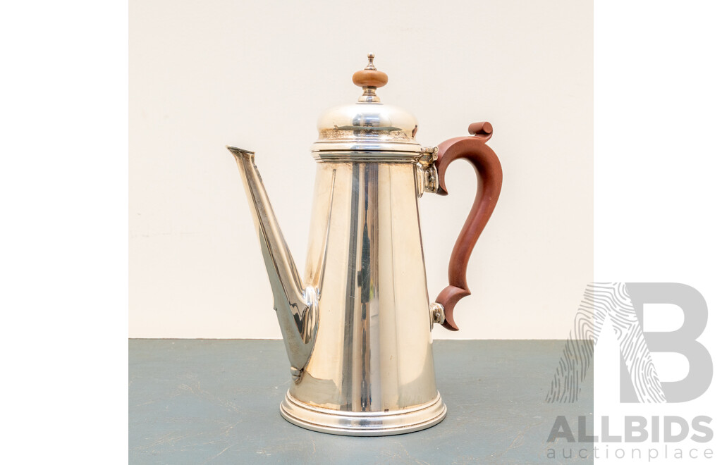 Vintage Sterling Silver Lidded Coffee Pot, Birmingham, 1946