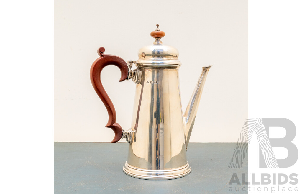 Vintage Sterling Silver Lidded Coffee Pot, Birmingham, 1946