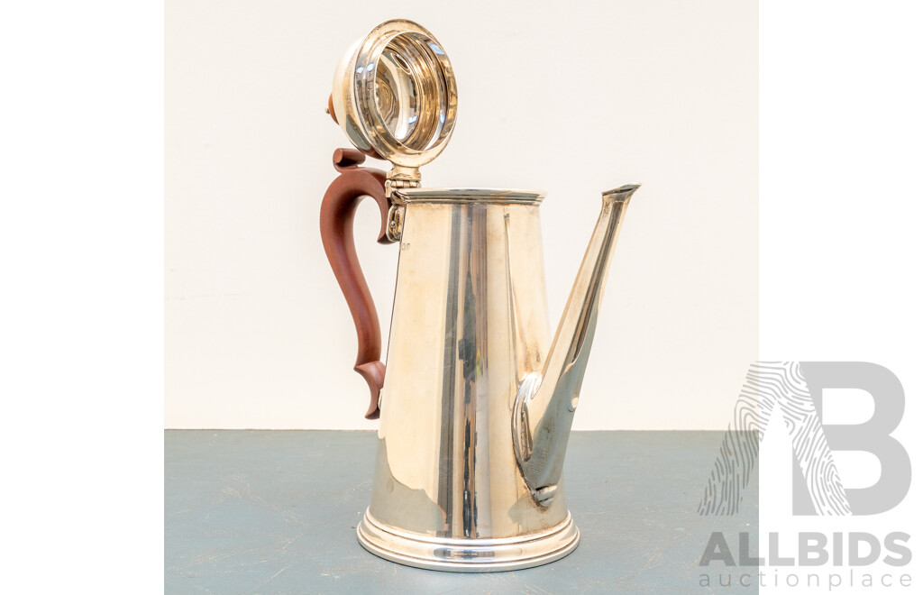 Vintage Sterling Silver Lidded Coffee Pot, Birmingham, 1946