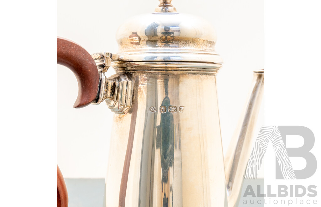 Vintage Sterling Silver Lidded Coffee Pot, Birmingham, 1946