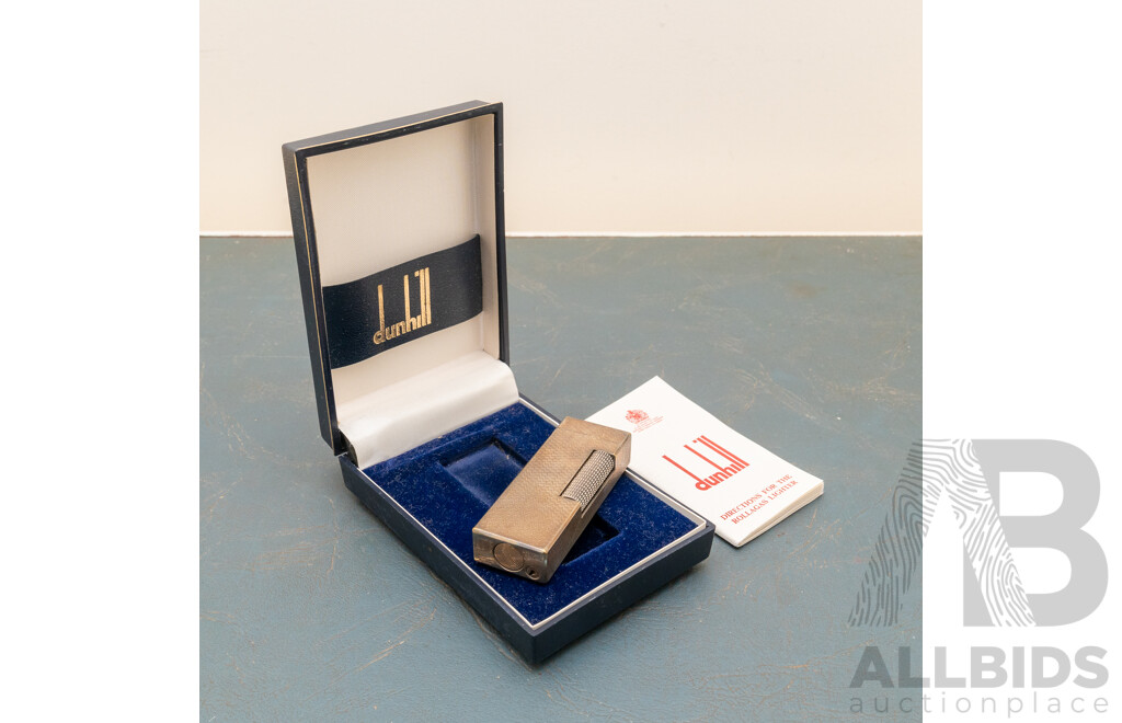 Vintage Swiss Made Dunhill Rollagas Lighter in Original Box with Instruction Booklet