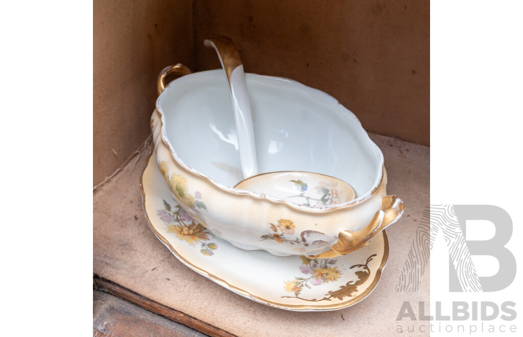 Collection Vintage Porcelain Including Royal Doulton Flambe Vase, Royal Doulton Lidded Turreen, Underplate & Ladle, Minton Lidded Twin Handled Dish and More