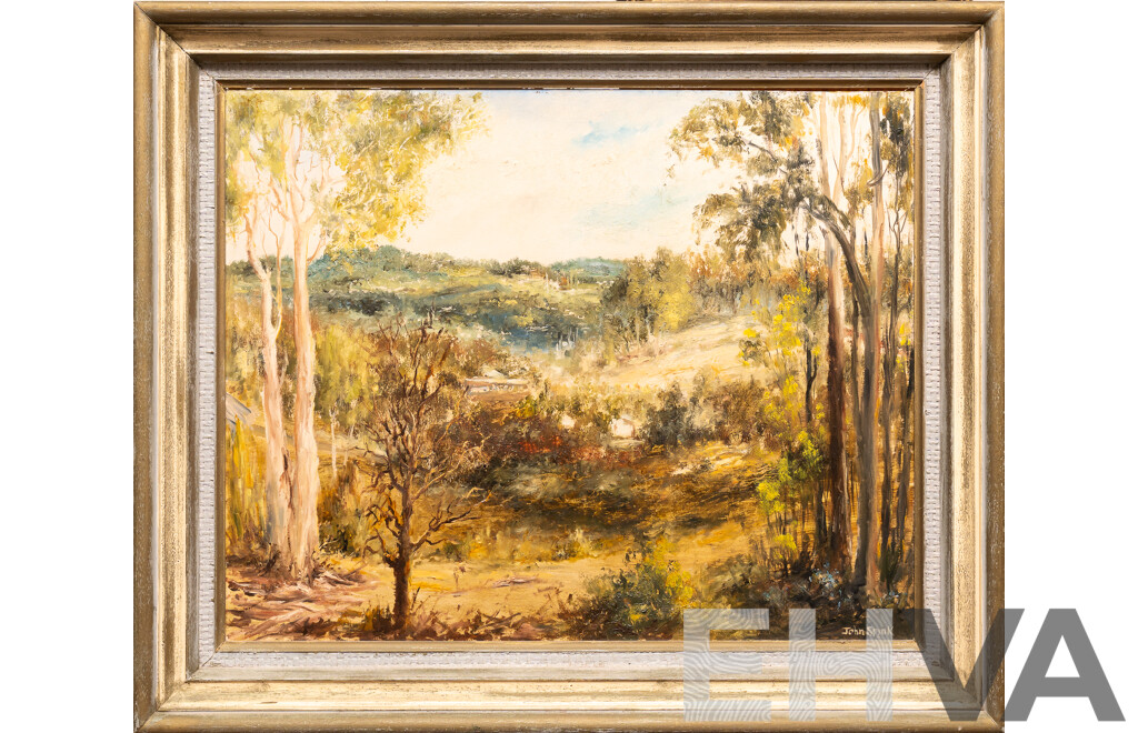 John Spink (20th Century, Australian, 1907-?), Outback Victoria, Lovely Original Vintage Oil on Board, 52 x 61 cm (frame)