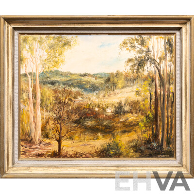 John Spink (20th Century, Australian, 1907-?), Outback Victoria, Lovely Original Vintage Oil on Board, 52 x 61 cm (frame)