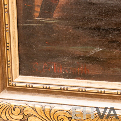 S. Goldsmith, (20th Century), Venice Canal, Original Vintage Oil on Canvas, 51 X 66 Cm (frame)