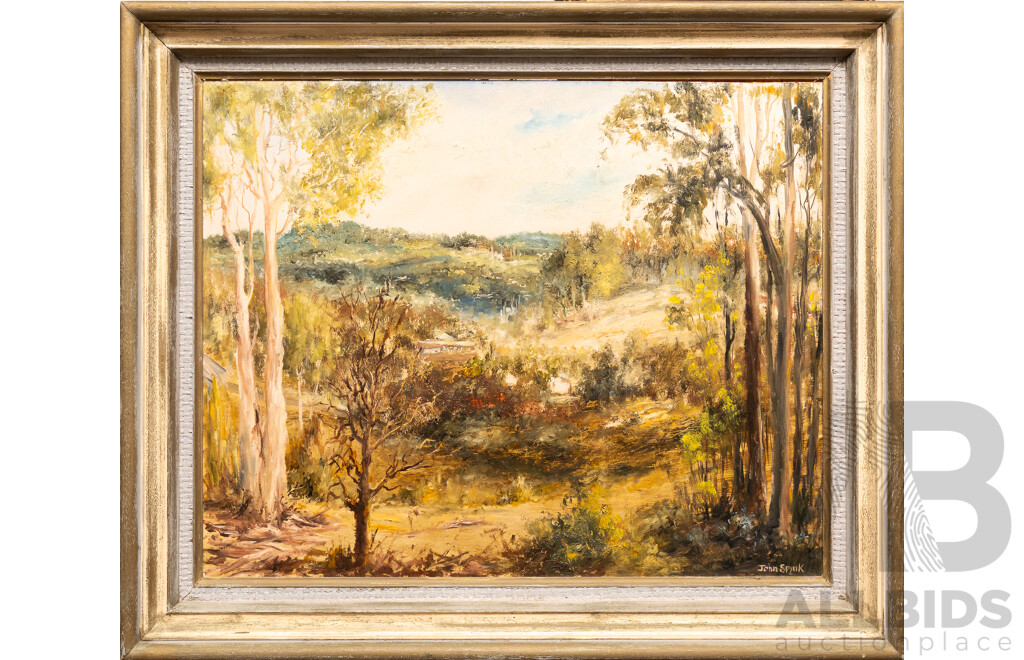 John Spink (20th Century, Australian, 1907-?), Outback Victoria, Lovely Original Vintage Oil on Board, 52 x 61 cm (frame)