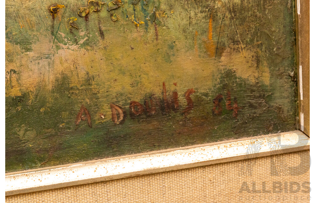 A. Doulis, (20th Century), Chickens Grazing, Nice Original Oil on Board, 45 x 55 cm (frame)