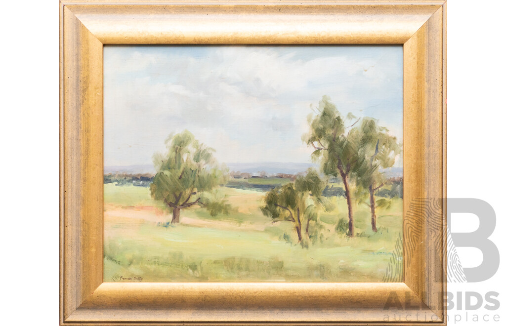 Frances Duffy, (20th Century, Australian, 1927-1996), Berwick Landscape, Oil on Canvas on Board, 39 x 49 cm