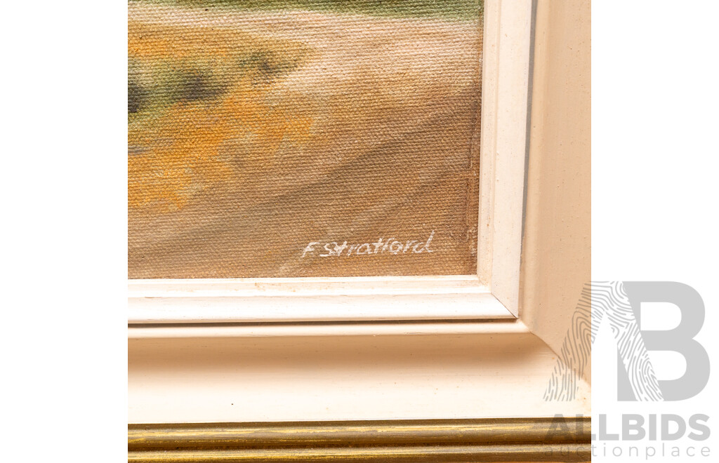 F. Stratford, (20th Century), Bungendore, Original Vintage Oil on Canvas Board, 39 x 44 cm (frame)