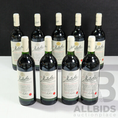 Nine Sealed 750ml Bottles Shiraz Cabernet 2002 Metala Langhorne Creek