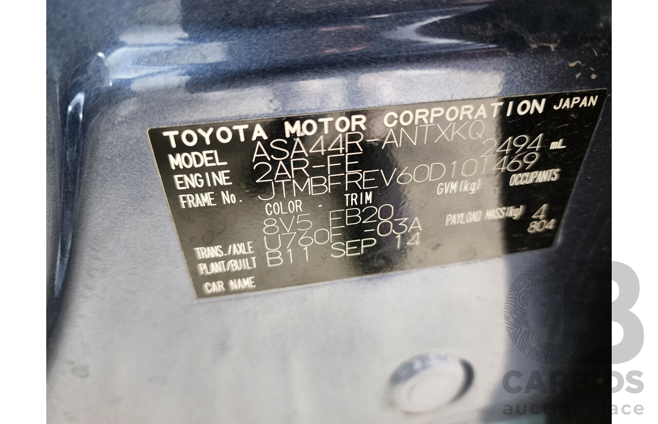 10/2014 Toyota Rav4 GX (4x4) ASA44R MY14 UPGRADE 4d Wagon Blue 2.5L