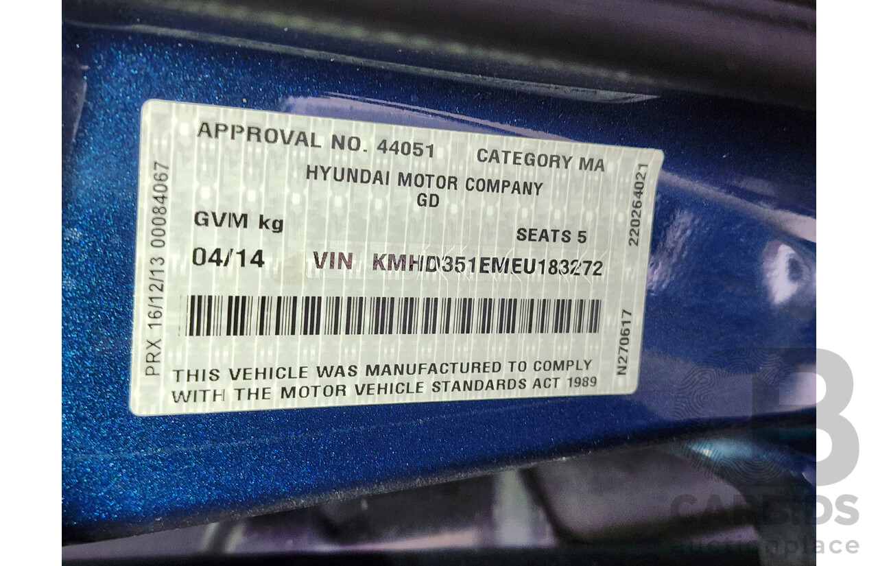 4/2014 Hyundai i30 Trophy GD MY14 5d Hatchback Blue 1.8L
