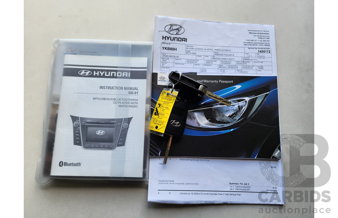 4/2014 Hyundai i30 Trophy GD MY14 5d Hatchback Blue 1.8L