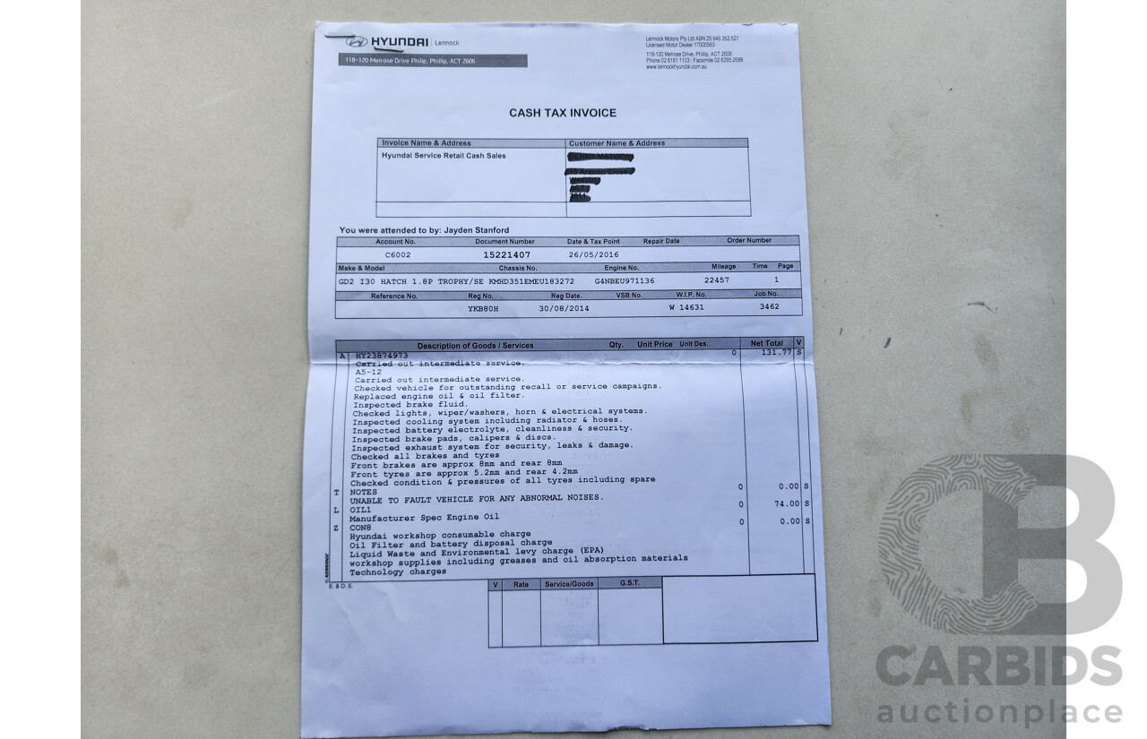 4/2014 Hyundai i30 Trophy GD MY14 5d Hatchback Blue 1.8L