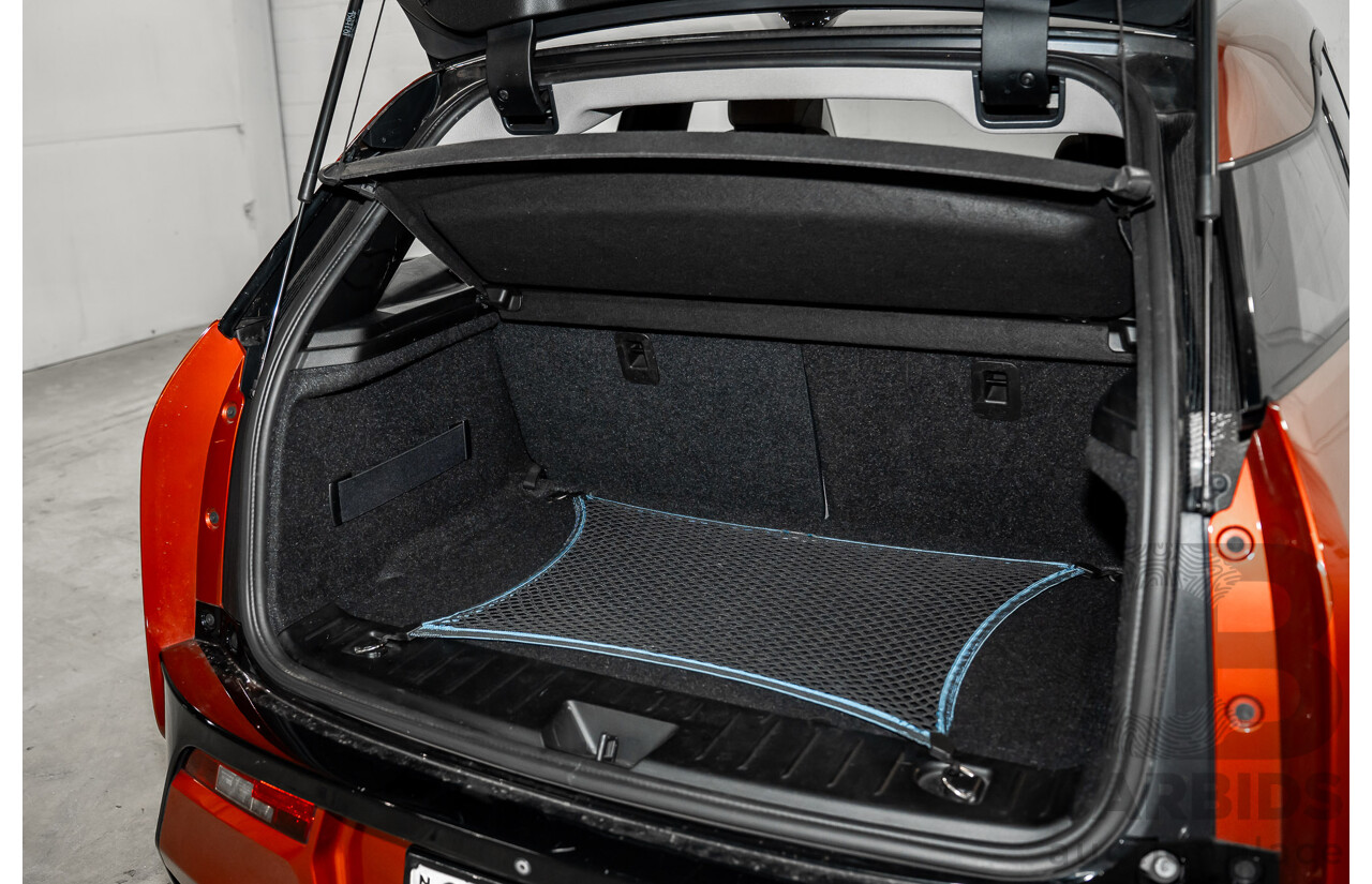 05/2015 BMW i3 REx Hybrid (RWD) IO1 4d Hatchback Solar Orange Metallic/Fluid Black 0.6L - 125kW