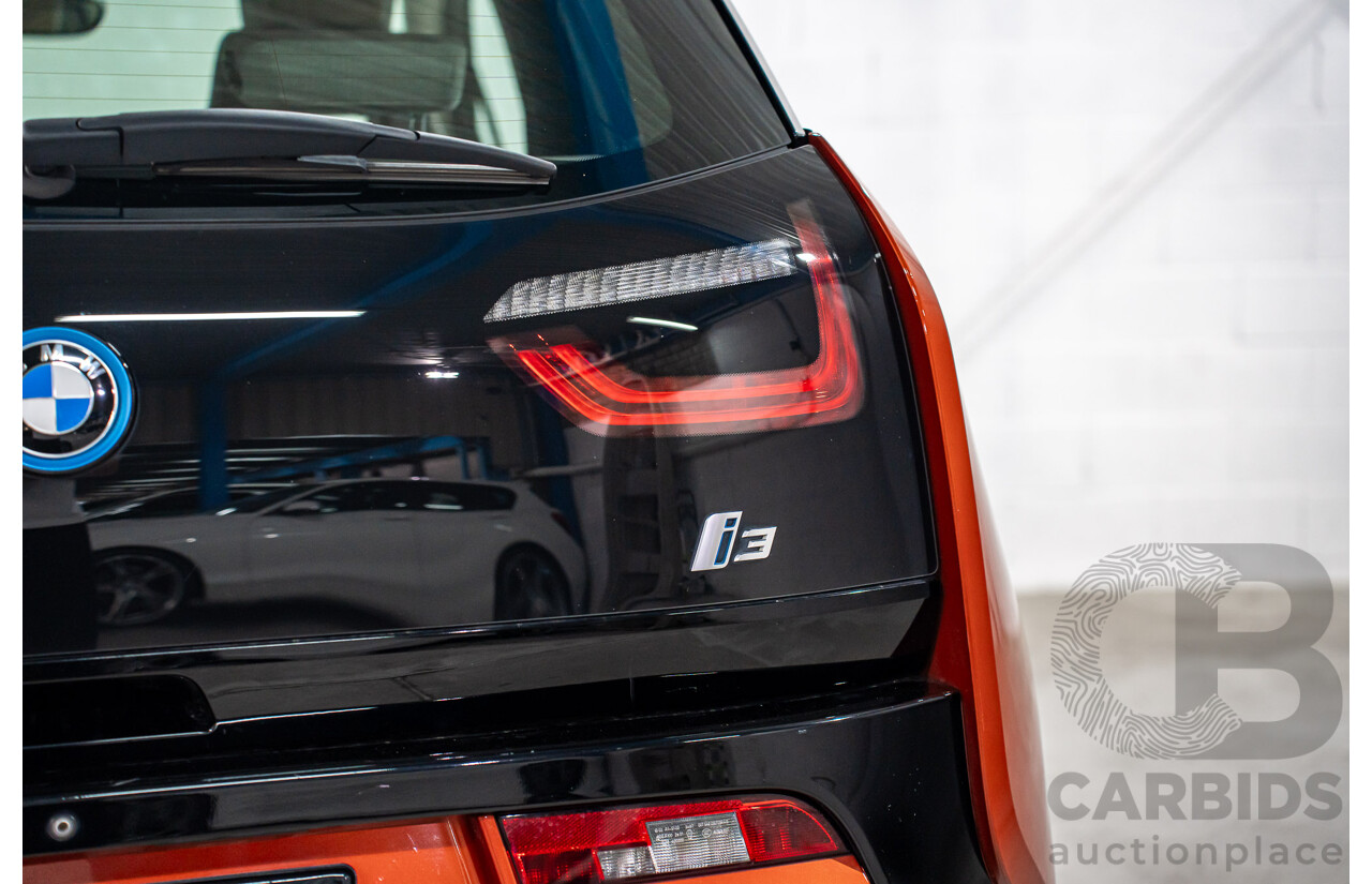 05/2015 BMW i3 REx Hybrid (RWD) IO1 4d Hatchback Solar Orange Metallic/Fluid Black 0.6L - 125kW