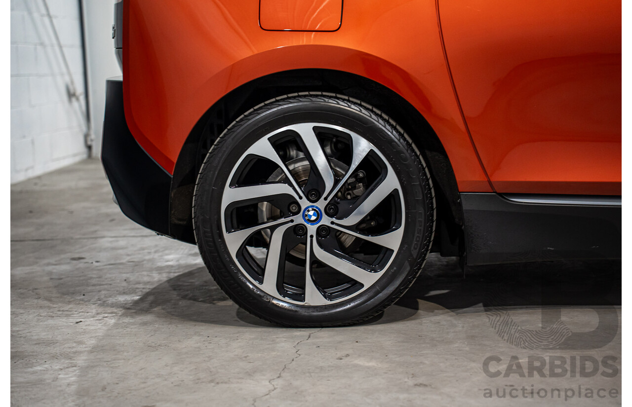 05/2015 BMW i3 REx Hybrid (RWD) IO1 4d Hatchback Solar Orange Metallic/Fluid Black 0.6L - 125kW